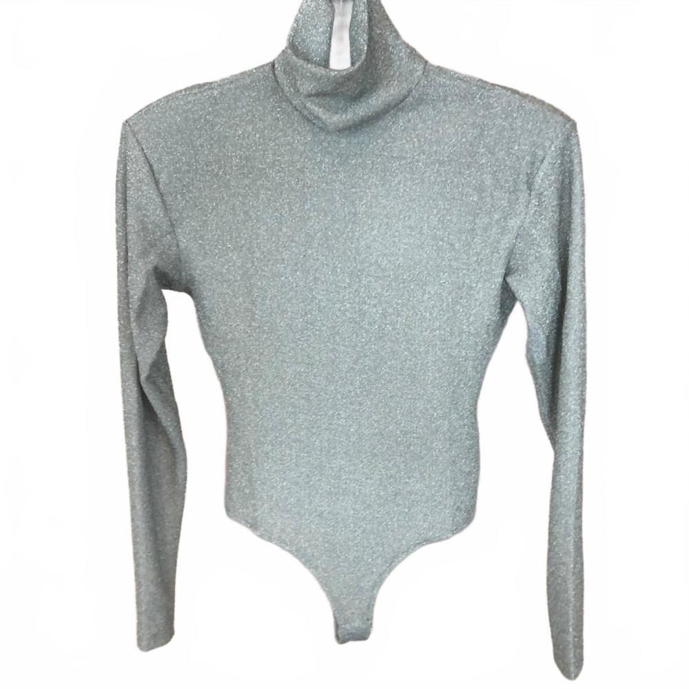 NEW OVAL SQUARE women's jane bodysuit in silver